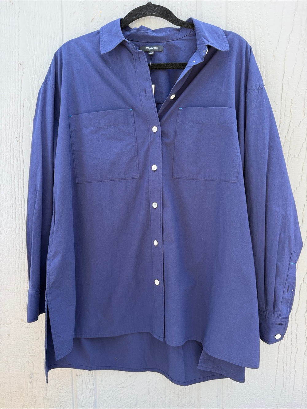 NWT Madewell Oversized Patch Pockets Button-Up Women’s Shirt Size: S